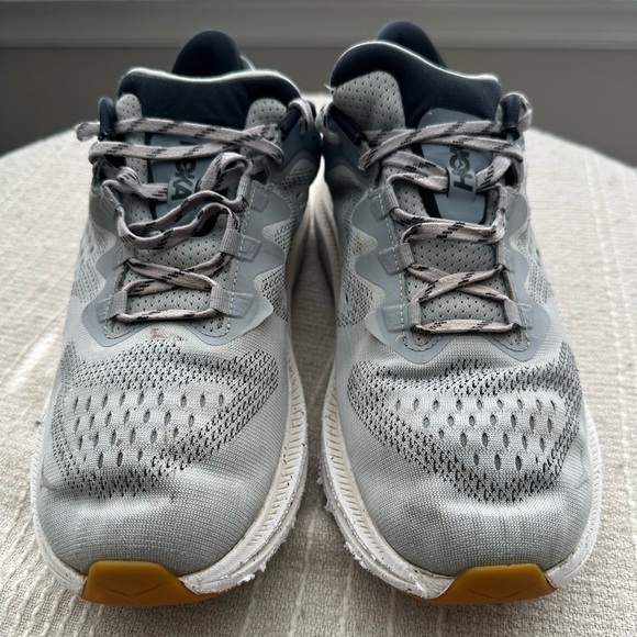 Hoka One One Gray and White Athletic Shoes - Picture 3 of 8